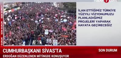 Cumhurbaşkanı Erdoğan Sivas mitinginde konuşuyor