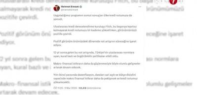 Fitch Türkiye'nin kredi notunu yükseltmesinden sonra Bakan Şimşek'ten ilk açıklama