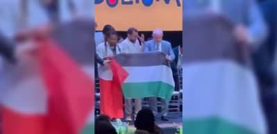 Brezilya Devlet Başkanı Lula da Silva, katıldığı bir etkinlikte Filistin bayrağı a&ccedil;tı