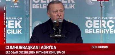 Cumhurbaşkanı Erdoğan "sizin iradenize ipotek koymaya &ccedil;alışıyorlar" diyerek Ağrılılara seslendi...