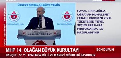 MHP lideri Bah&ccedil;eli kurultayda İmamoğluna y&uuml;klendi! Veda vakti geldi, dedi...