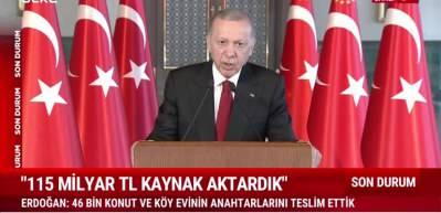 Cumhurbaşkanı Erdoğan "Yılsonuna kadar 200'bin konutu tamamlayacağız" dedi