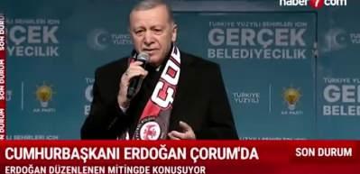 Cumhurbaşkanı Recep Tayyip Erdoğan &Ccedil;orum mitinginde halka hitap ediyor