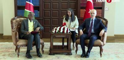 TBMM Başkanı Kurtulmuş, Namibya Ulusal Meclisi Başkanı Katjavivi ile g&ouml;r&uuml;şt&uuml;