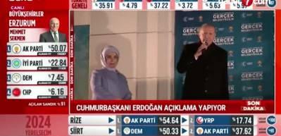 Erdoğan balkon konuşması yapıyor