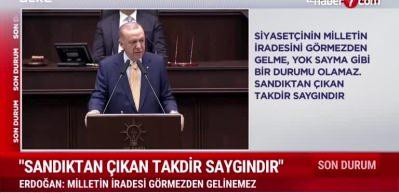 Başkan Erdoğan: Sandıkta verilen mesajları doğru okumalıyız