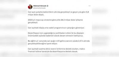 Hazine ve Maliye Bakanı Mehmet Şimşek'ten açıklama