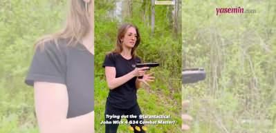 Yasemin Kay Allen eski FBI sevgilisinden silah eğitimi alıyor! Görüntüleri gündem oldu