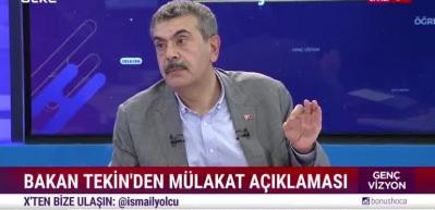 Bakan Tekin &ouml;ğretmen atamalarındaki m&uuml;lakat hakkında a&ccedil;ıklamalarda bulundu
