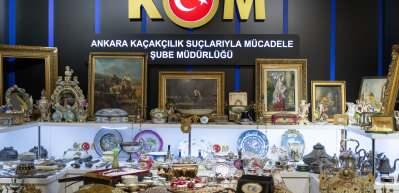 Ankara'da yapılan asayiş uygulamasında 1120 par&ccedil;a tarihi obje ele ge&ccedil;irildi