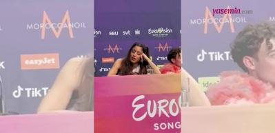 Yunan şarkıcı Marina Satti Eurovision'da İsrailli Eden Golan'ı tavırlarıyla protesto etti!