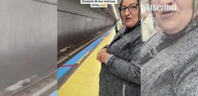 59 yaşındaki annesini ilk kez metroya bindirdi! O anlar kalpleri ısıttı