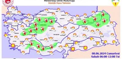 Meteoroloji 18 il i&ccedil;in  alarm uyarısında bulundu