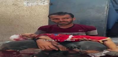 İsrail katliamında y&uuml;rek yakan anlar! K&uuml;&ccedil;&uuml;k oğluna b&ouml;yle veda etti