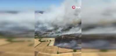 Bigadiç'te yanan yerler havadan görüntülendi