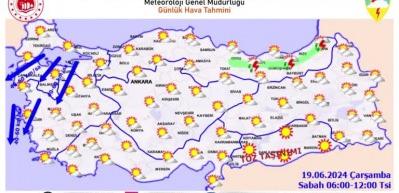 Meteoroloji toz aşınımı ve sağanak konusunda uyarılarda bulundu