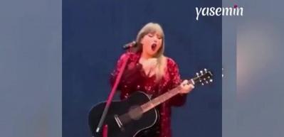 Taylor Swift'in sahnede zor anları! Konserinde yanlışlıkla böcek yuttu