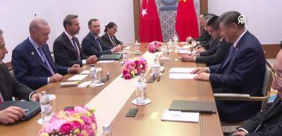 Başkan Erdoğan, &Ccedil;in Devlet Başkanı ile bir araya geldi