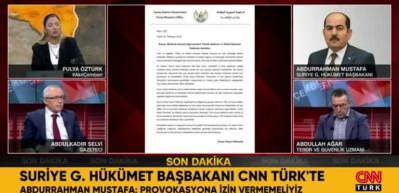Suriye Ge&ccedil;ici H&uuml;k&uuml;meti Başbakanı T&uuml;rk halkından &ouml;z&uuml;r diledi