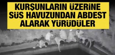 Sara&ccedil;hane'de kurşunların &uuml;zerine s&uuml;s havuzundan abdest alarak y&uuml;r&uuml;m&uuml;şlerdi