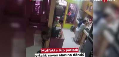 Mutfakta t&uuml;p patladı, ortalık savaş alanına d&ouml;nd&uuml;