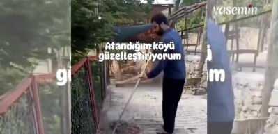 O imam büyük beğeni topladı! Yeni atandığı köyü güzelleştirmek istedi, hemen işe koyuldu