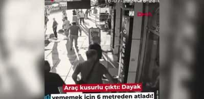 Ara&ccedil; kusurlu &ccedil;ıktı: Dayak yememek i&ccedil;in 6 metreden atladı!