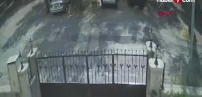 Balıkesir&rsquo;de sokak k&ouml;peklerinin k&uuml;&ccedil;&uuml;k &ccedil;ocuğu kovaladığı anlar kamerada