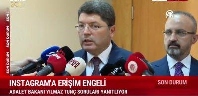 Instgram a&ccedil;ılacak mı! Adalet Bakanı Tun&ccedil;'tan &ouml;nemli a&ccedil;ıklamalar...