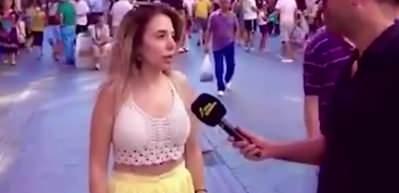 Sokak r&ouml;portajında Başkan Erdoğan'a ve se&ccedil;mene nefret kusan kadın tutuklandı!