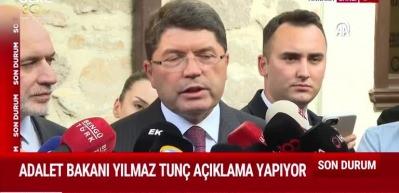 Adalet Bakanı Tun&ccedil; 'Kimse yargıya parmak sallayamaz' diyerek tepki g&ouml;sterdi...