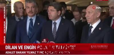 Adalet Bakanı Yılmaz Tun&ccedil;, Polat &ccedil;iftinin tahliyesine ilişkin a&ccedil;ıklamalarda bulundu