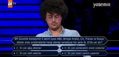 Kim Milyoner Olmak İster'e damga vuran BM sorusu! İmirzalıoğlu, Başkan Erdoğan'ın sözünü hatırlattı