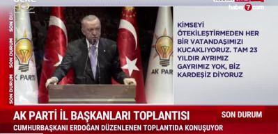 Cumhurbaşkanı Erdoğan il başkanları toplantısı'nda konuşuyor