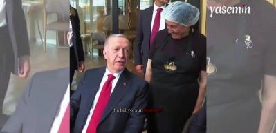 Başkan Erdoğan'ın pastane çalışanıyla gülümseten diyaloğu! "Maşallah güzel yapmışsın"