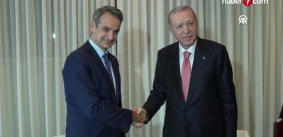 Cumhurbaşkanı Erdoğan, Mi&ccedil;otakis ile g&ouml;r&uuml;şt&uuml;