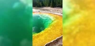 Turistler doğa harikasını tahrip etti, rengi değişti