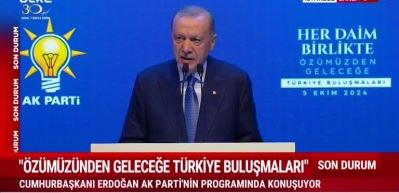 Erdoğan AK Partinin d&uuml;zenlediği programda T&uuml;rkiye Buluşmaları ile ilgili a&ccedil;ıklamalarda bulundu