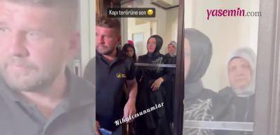 Gelin alma merasiminde yeni adet! Damat için kapıya kurdele bağladı