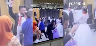 Damadın erkek kardeşi görevinin hakkını verdi! Sahneye atlayan...