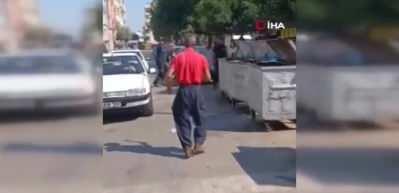 Mersin'de terazisine el konulan seyyar satıcı zabıtaya sallama ile saldırdı 