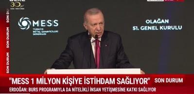Cumhurbaşkanı Erdoğan "Yıllık enflasyon 26,1 puan geriledi" dedi