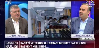Sanayi ve Teknoloji Bakanı Mehmet Fatih Kacır'dan canlı yayında &ouml;nemli a&ccedil;ıklamalar!