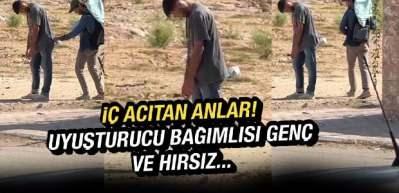 Uyuşturucu bağımlısının o anları i&ccedil; acıttı! Cebinden &ccedil;alınan cep telefonunu ruhu bile duymadı