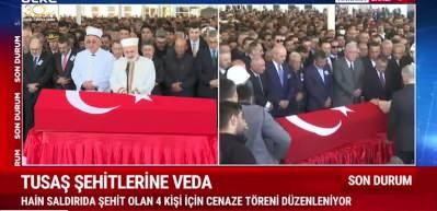 Hain ter&ouml;r saldırısı sonrasında şehit olan TUSAŞ &ccedil;alışanlarına son g&ouml;rev yapıldı