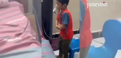 Hasta haliyle bile namazdan vazge&ccedil;medi! K&uuml;&ccedil;&uuml;k &ccedil;ocuğun namaz sevgisi