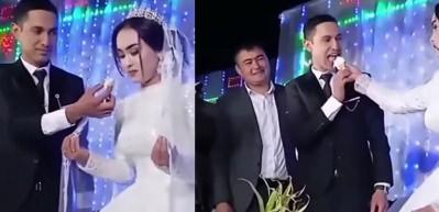 Damat şaka yaptı, gelinin intikamı sert oldu. D&uuml;ğ&uuml;n&uuml;n zehir olduğu anlar