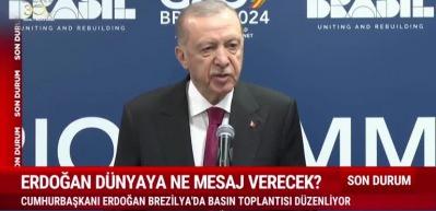 Başkan Erdoğan'dan Brezilya'da basın toplantısı