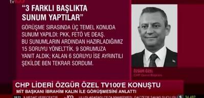 CHP lideri &Ouml;zg&uuml;r &Ouml;zel, MİT Başkanı İbrahim Kalın'dan yardım istedi