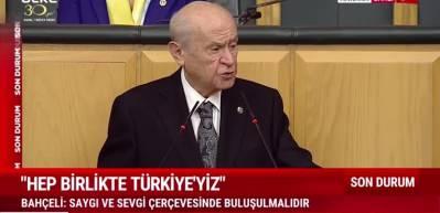 MHP lideri Devlet Bah&ccedil;eli Halk tv yayınları i&ccedil;in "Asılsız konuşanların, sahibinin sesini aktaranların alınlarını karışlarız" dedi